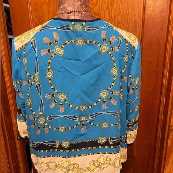 CACHÉ blue & white nautical chain print jacket L - Picture 4 of 9